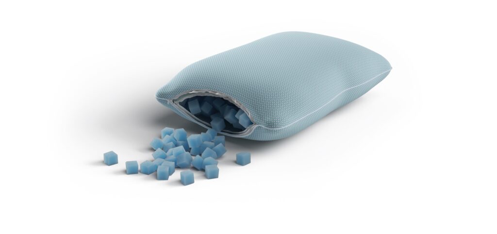 Detalle de cubos viscoelásticos de la almohada Snow Cube