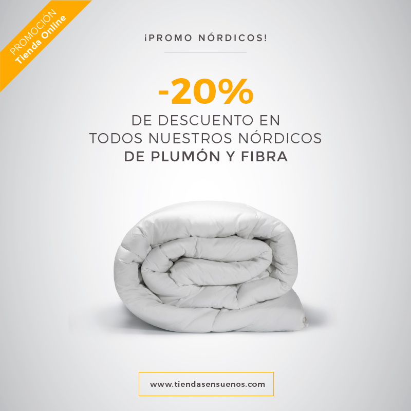 Promoción en la tienda online de Ensueños, 20% descuento en nórdicos